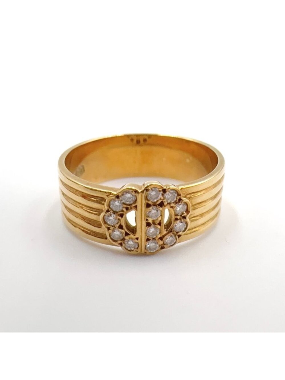 Dior CD Logo Diamond Yellow Gold Clear Ring